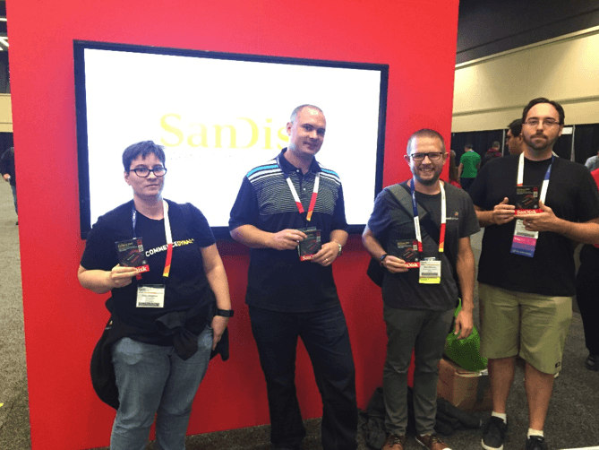Grand prize winners of the SQL Server® Query Challenge each holding a 960GB SanDisk Extreme PRO SSD