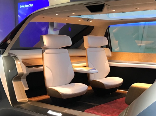 autonomous car cockpit at CES 2018
