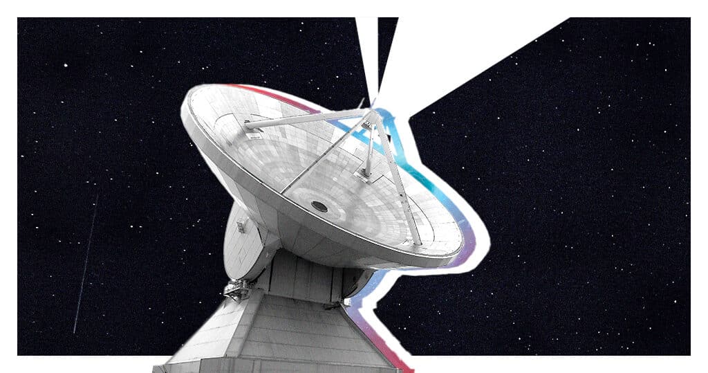 Large Millimeter Telescope against a starry sky